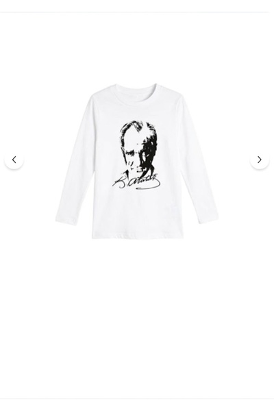 NACAR STYLİSH Unisex Beyaz Mustafa Kemal Atatürk Baskılı T-shirt