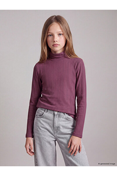 LC Waikiki I Fisherman Roba Collar Girl's Ribbed T-Shirt from Freezen Store