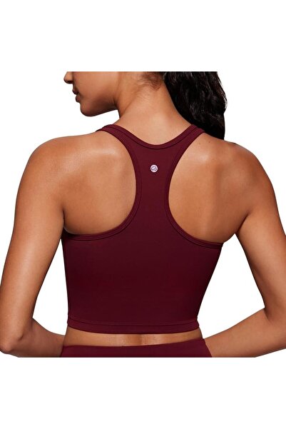 CRZ YOGA Butterluxe Womens Y-Back Racerback Longline Sports Bra - Padded Scoo...