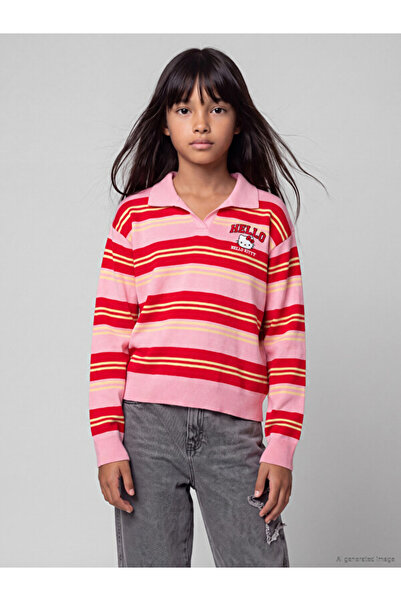 LC Waikiki I Devrik Roba Collar Hello Kitty Embroidered Girls' Sweater from F...