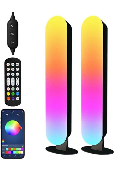 REOCLE مجموعة من شريطين إضاءة RGB، مع تطبيق وريموت كنترول، أضواء محيطة متغيرة...