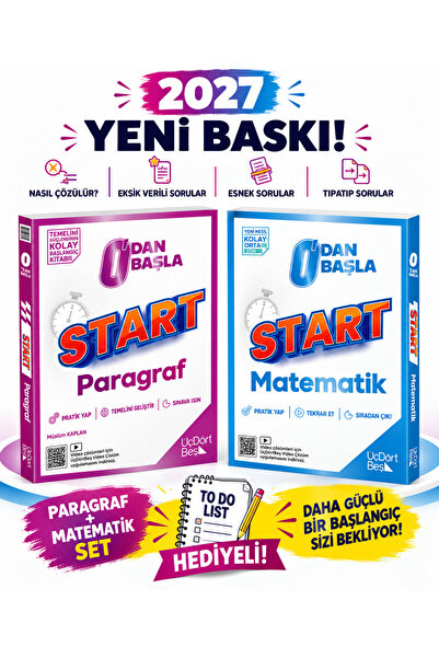 Üç Dört Beş Yayıncılık 345 - Start Matematik - Start Paragraf 2027 - GÜNCEL B...
