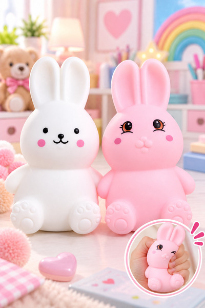 MİNGODAN Dolgulu Tavşan Sukuşi 11 cm – Jel Dolgulu Sıkmalı Anti Stres Duyusal...