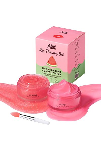 ANAI RUI Ceramide Lip Scrub & Overnight Lip Mask Set – Watermelon Lip Care wi...