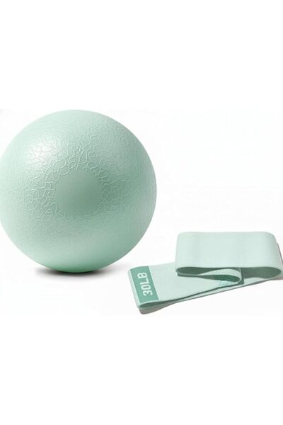 GENERAL Pilates Ball with Resistance Bands Set, Yoga Ball 8 Inch Core Ball, S...