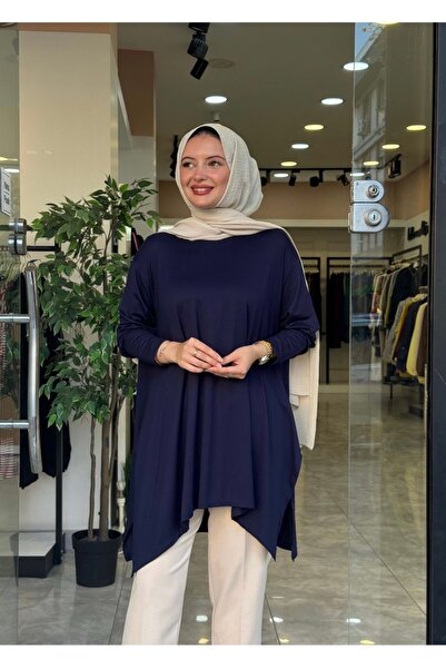 PAMUKLU ESNEK PENYE YAN YIRTMAÇLI TUNİK