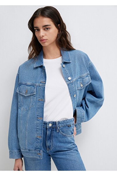 Mavi Lainey 90Lar Oversized Indigo Blue Jean Jacket.