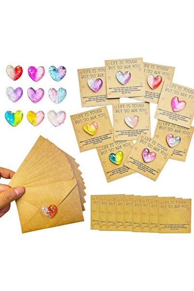 KASTWAVE 18 Sets Mini Pocket Hug Tokens with Heart Shape Stones & Motivationa...