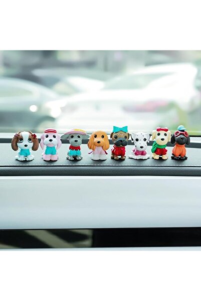 YGMONER 8Pcs Mini Dog Figurines - Cute Car Dashboard Decorations, Adorable Mi...