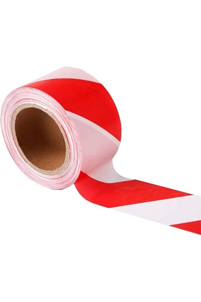 MARKQ Hazard Warning Tape, 3" x 100 yards Red and White Non-Adhesive Barrier ...
