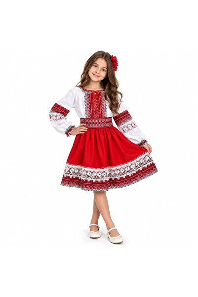 Generic Traditional Set for Girls, 2 Pieces, Embroidered Blouse and Red Skirt...