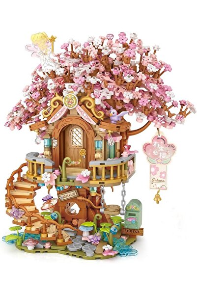 KASTWAVE Cherry Blossom Bonsai Tree Building Set, Flowers Tree House Model Se...