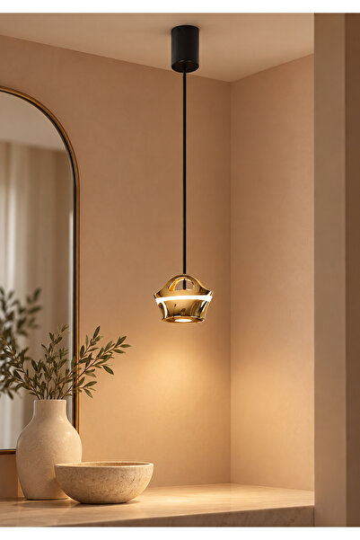 Generic Brand Single Gold Led 7W Pendant Ceiling Light Ha/D6012/1Gd+Ww