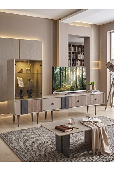 NURMA PAMELA VİTRİN VE TV ÜNİTESİ SET