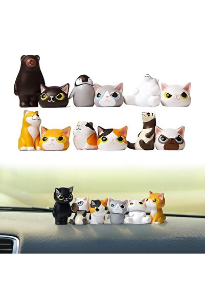 KASTWAVE Mini Cat Car Accessories, Cute Resin Cat Dashboard Decorations, Fun ...