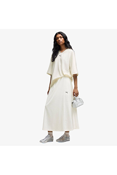 Puma Lace Pack T7 Midi Women's White Skirt