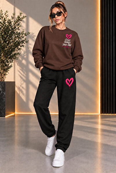 x-compass life Women's Winter Sweatshirt Tracksuit Set Oversize 2 Thread Seas...