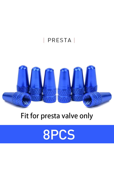 Choice 8pcs blue 4/8pcs Aluminum Alloy Bicycle Tire FV Valve Cap MTB Road Bik...