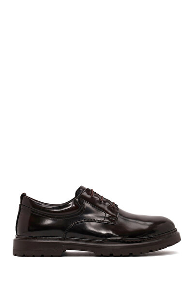 Derimod Men's Brown Lace-Up Thick Soled Leather Casual Shoes Wm720026Da