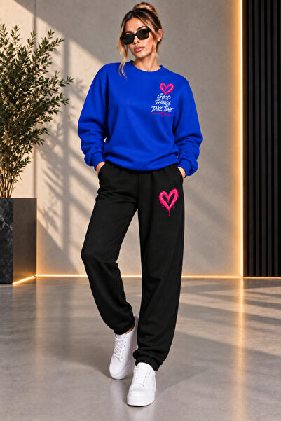 x-compass life Women's Winter Sweatshirt Tracksuit Set Oversize 2 Thread Seas...