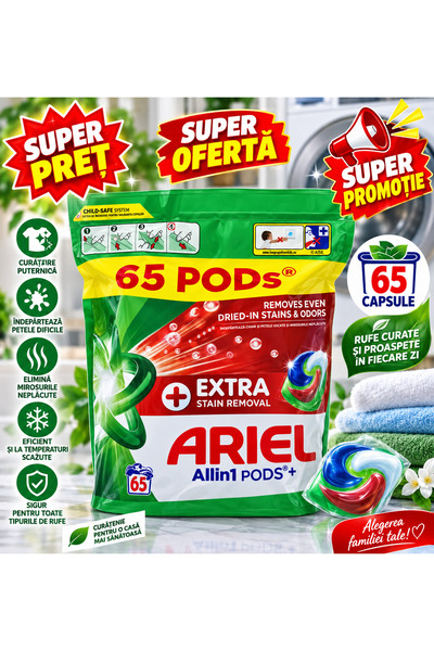 Ariel Όλα σε 1 PODS+ Έξτρα Αφαίρεση Λεκέδων, Απορρυπαντικό σε Κάψουλες για Ρο...