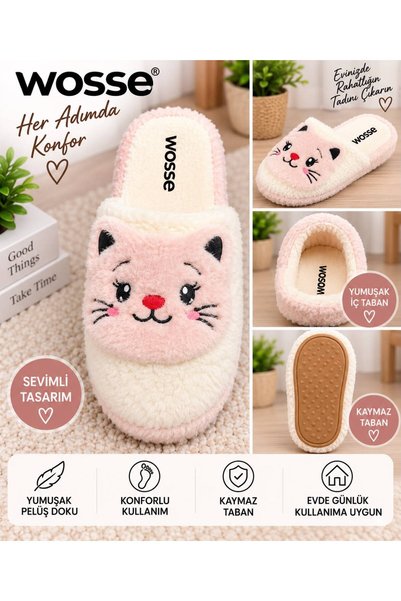 WOSSE UNİSEX KEDİLİ SICAK PELIŞ EV TERLİĞİ