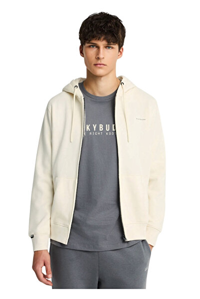 Funky Buddha Ανδρική Ζακέτα Φούτερ FBM014-001-06 – Chalk - xxl