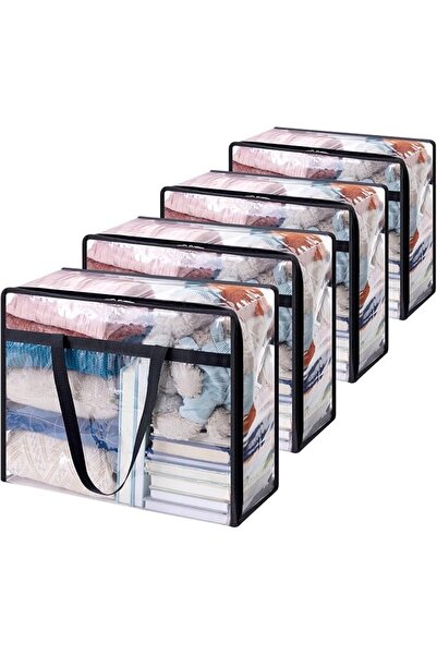 NALACAL Clear Clothes Storage Bags, Heavy Duty Extra Large Moving Bags with B...