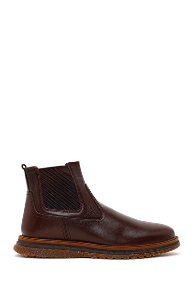 Derimod Men's Brown Leather Casual Chelsea Boots Wm700006Dv