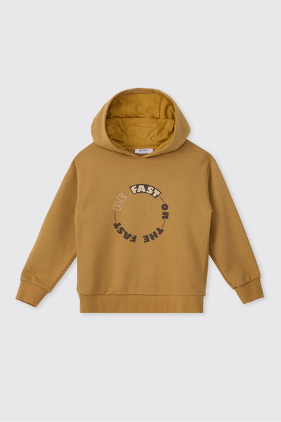 Panço Boy's Hooded Mustard Sweatshirt