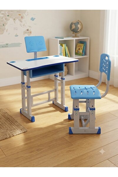 Star Kids Height Adjustable Study Desk and Chair Set for Kids - Blue - 079-Zs...