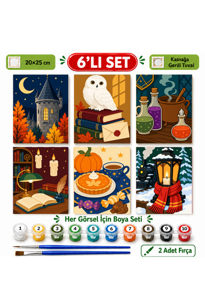 LİLYHOBBYLAND Mini Sayılarla Boyama Seti 20x25 cm-Harry Potter-Büyülü Okul