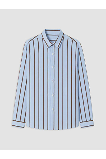 LC Waikiki Rmz Gi̇yi̇m Farkiyla Standard Fit Striped Men's Shirt