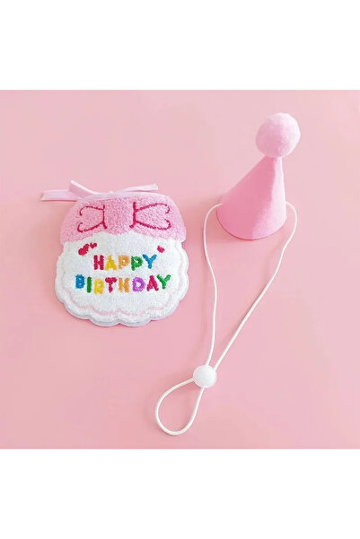 Choice Pink Cat Birthday Scarf Hat Set Dog Birthday Party Supplies Pet Scarf ...