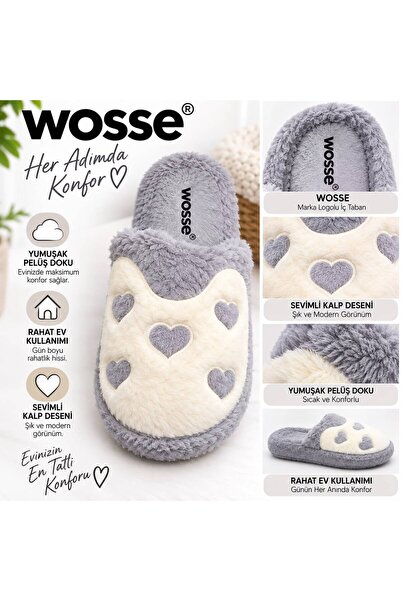 WOSSE KADIN KALP FİGÜRLÜ PELUŞ SICAK TÜYLÜ EV TERLİĞİ
