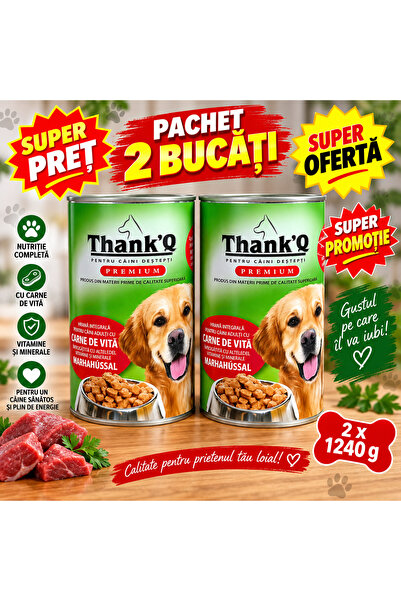 ThankQ Thank’Q Premium Υγρή Τροφή για Ενήλικους Σκύλους με Βοδινό – Συσκευασί...