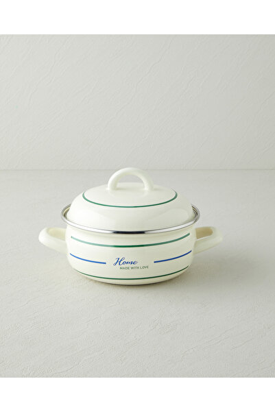 English Home With Love Emaye Mini Tencere 16 cm Beyaz