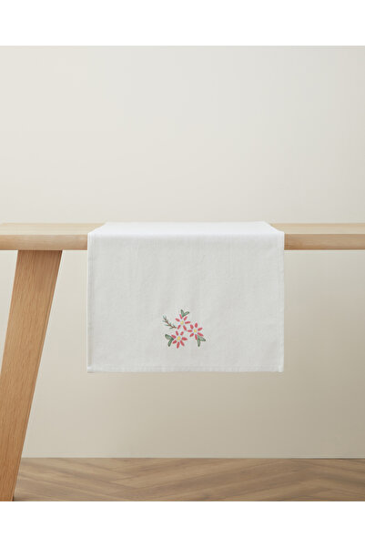 English Home Botanical Romance Pamuk Nakışlı Runner 40x140 cm Pembe