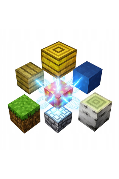MINECRAFT Blocuri Magnetice pentru Copii, Set de Construcție 316 Piese, 300 Blocuri + 15 Figurine, Jucărie Creativă 3+ Ani