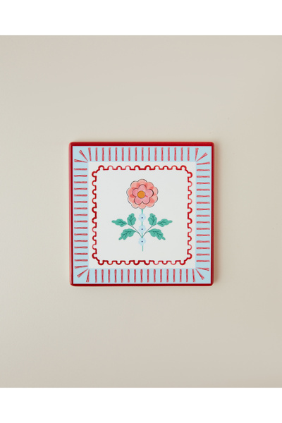 English Home Rustic Flowers Seramik Bardak Altlığı 11 cm Mavi
