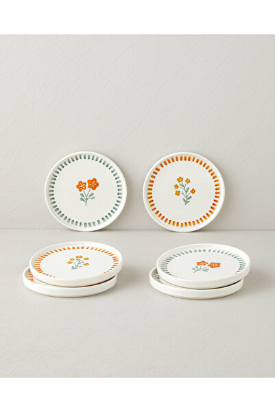 English Home Lilith Seramik 6'lı Pasta Seti 16 cm Renkli