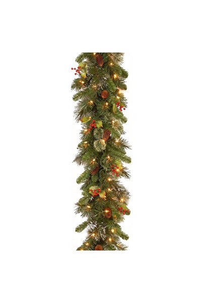Noonedibs Ghirlandă Crăciun 2.7m cu 50 LED-uri, Flori Artificiale din PVC, De...