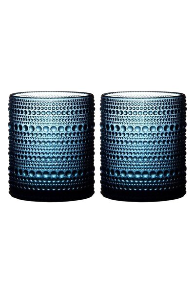 Noonedibs Set 2 Pahare Vintage cu Model Înscris - Sticlă Clară 12 oz, Perfect...
