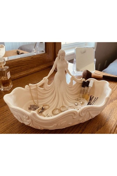 Clavo Design Helenistik Kadın Figürlü Dekoratif Takı Kutusu - Yüzüklük - Maky...