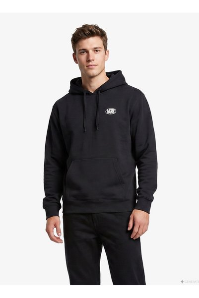 Vans VN0010G2BLK1 Oval Logo Pullover Siyah Erkek Sweatshirt