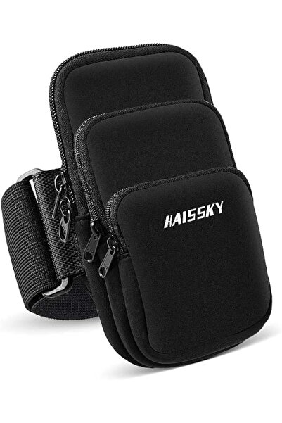 GENERAL 3-Pockets Running Phone Armband Holder - Water Resistant Sport Arm Ba...