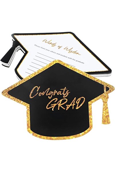 KASTWAVE 30 Pcs Graduation Advice Cards for Graduates, Cap Shaped Well Wishes...