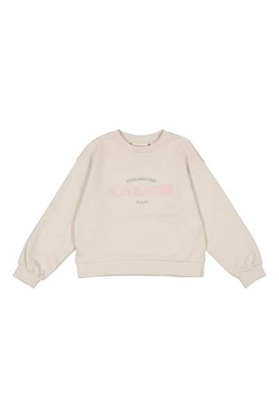 Calvin Klein Bej Kız Çocuk Nakışlı Sweatshirt LVCKTJB30GPEG-CK Kız Çocuk T-shirt