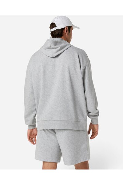 Asics FRENCH TERRY RELAXED PULLOVER HOODIE Erkek Clay Grey/Jasper Green Sweat...