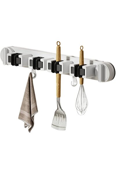KASTWAVE Heavy Duty No-Drill Suction Cup Mop Holder and Broom Hanger, Wall Mo...